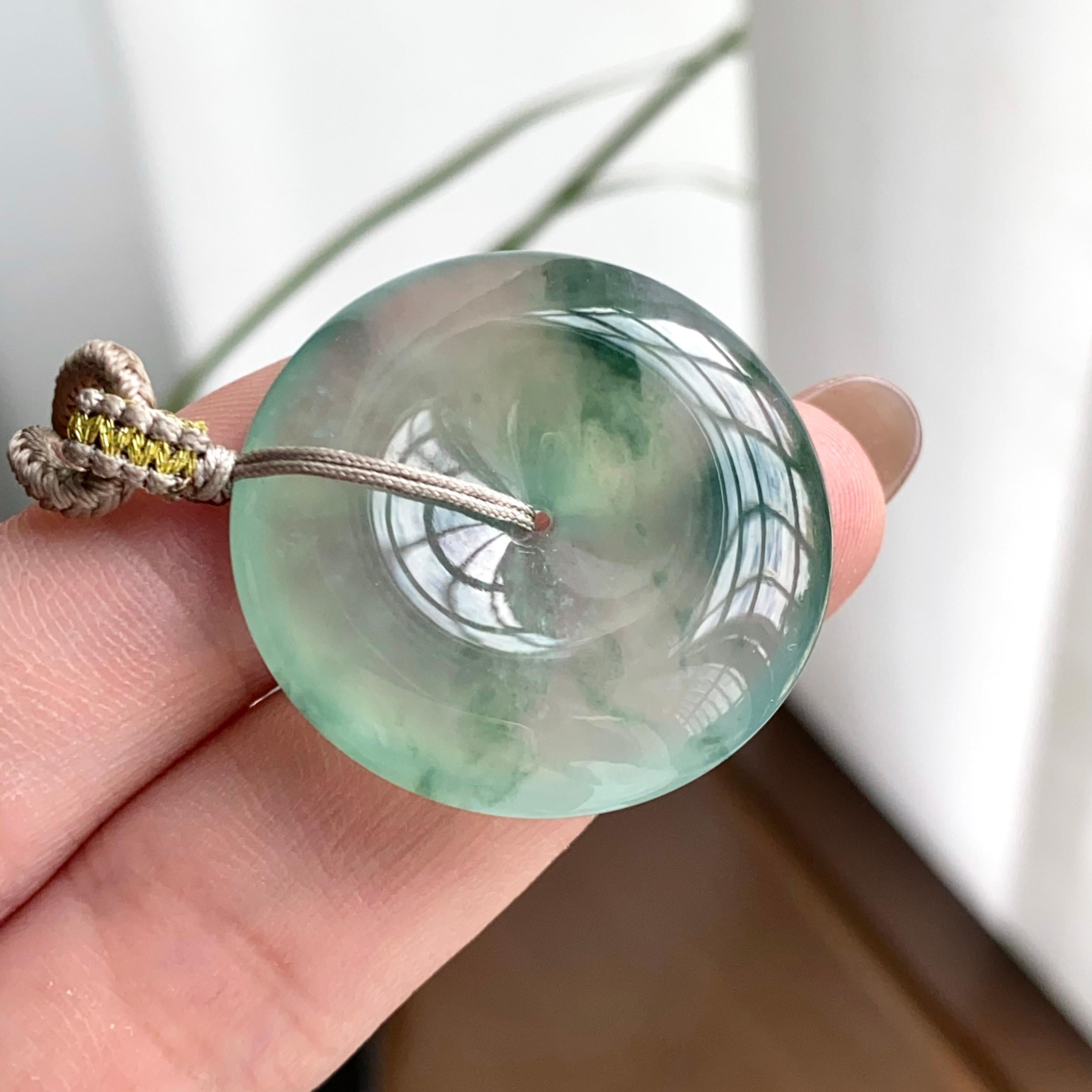 冰种飘花平安扣吊坠（yc262765）