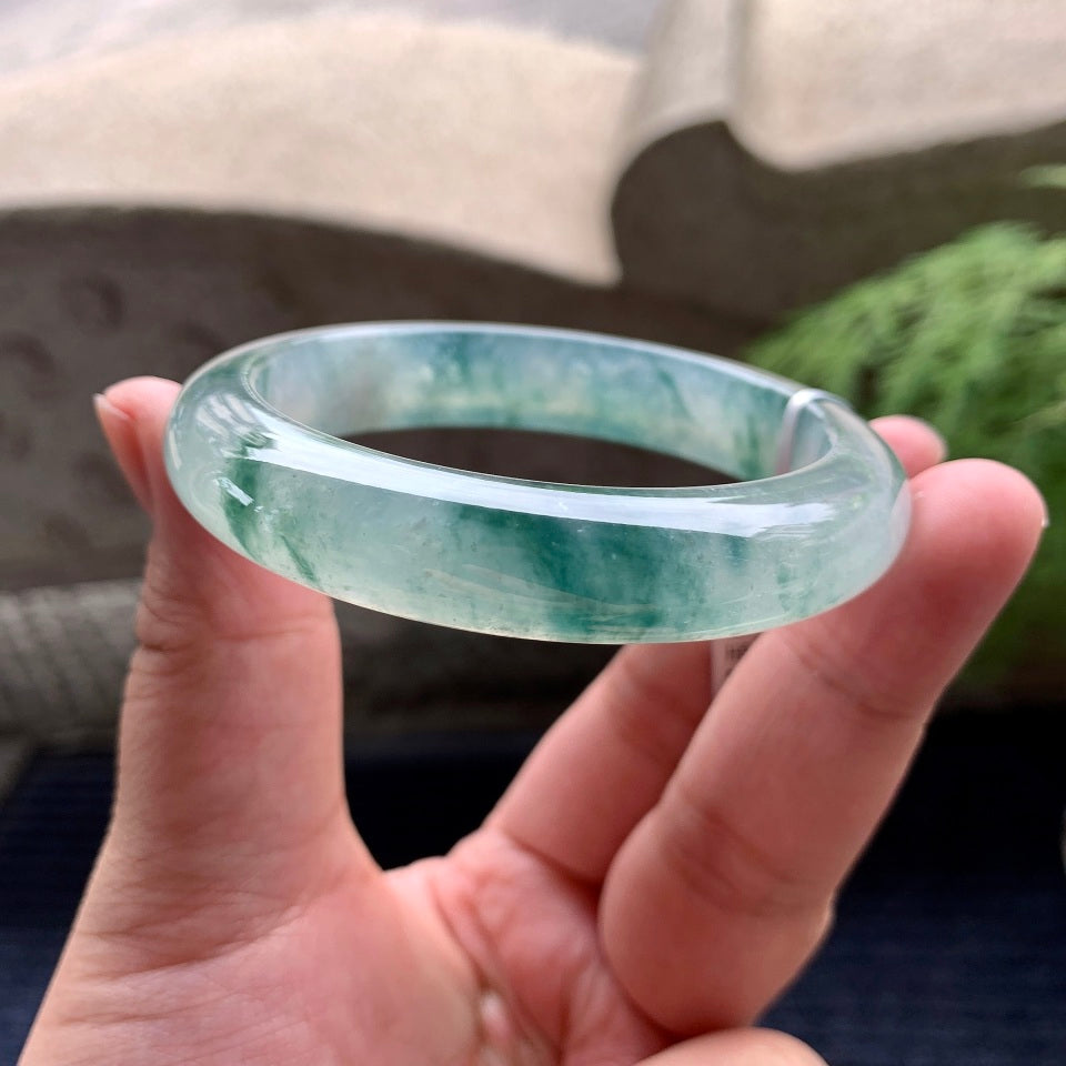 冰种飘花平安镯（54.8mm）（yc097822）