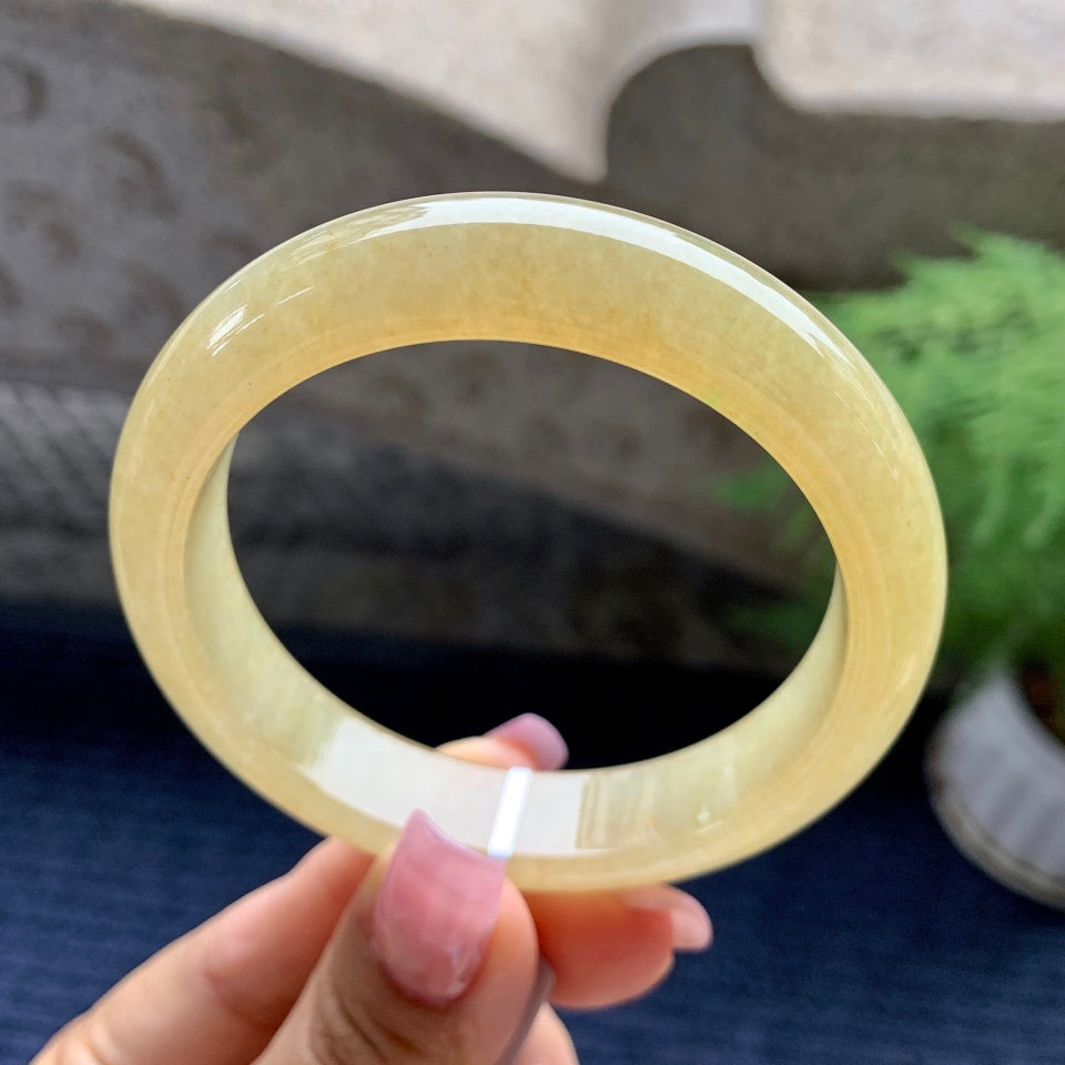 糯冰种黄翡平安镯（56.5mm）（yc092177）