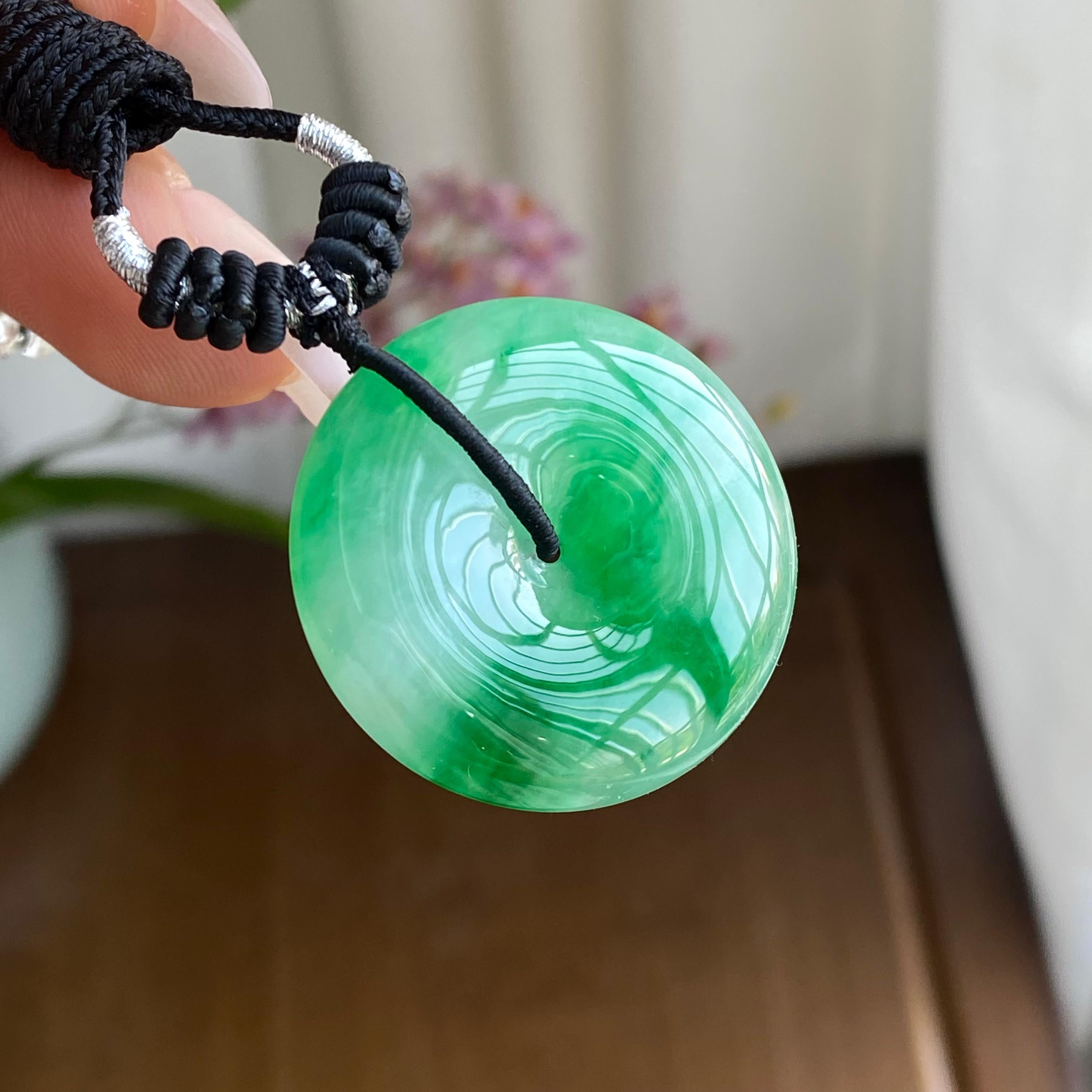 冰种飘花平安扣吊坠（yc299855）