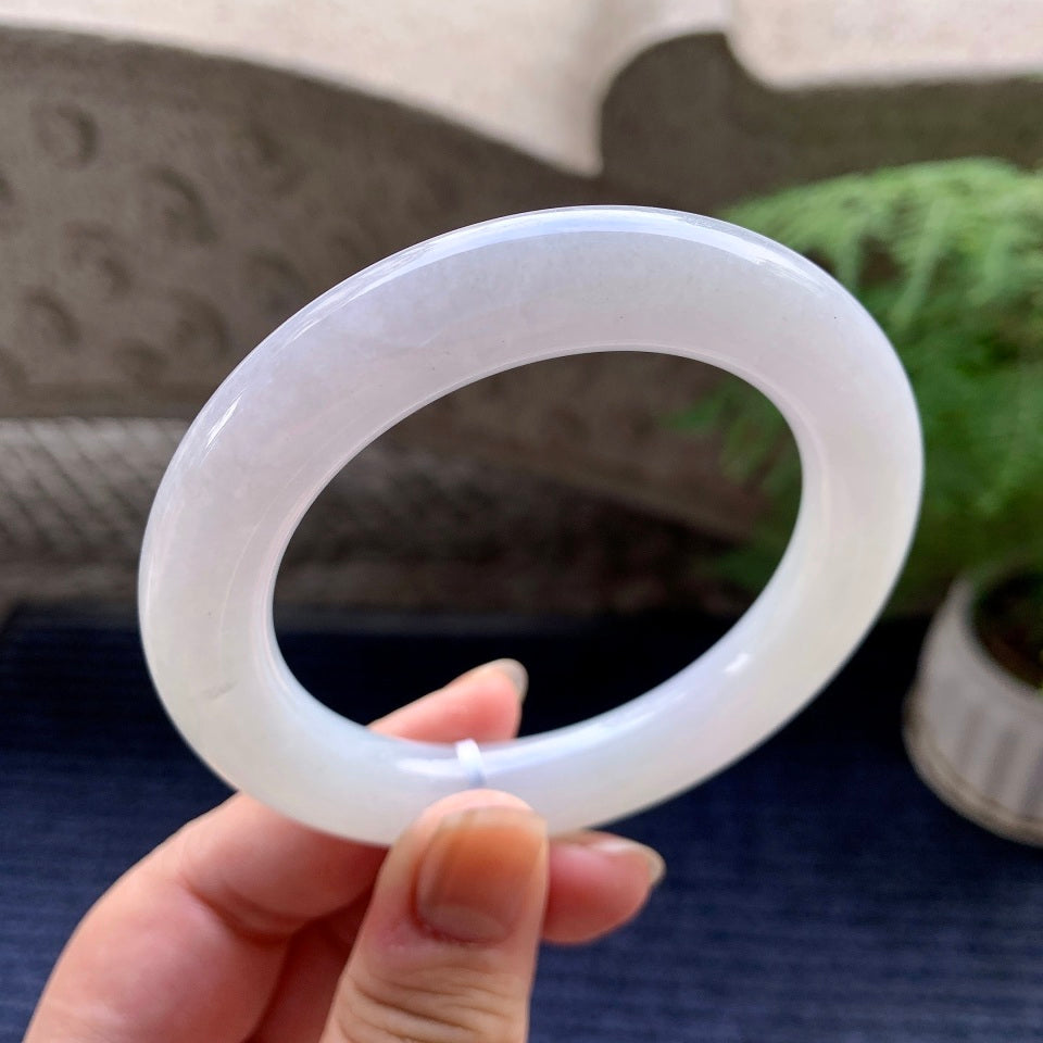 细糯种无色圆条手镯（56.7mm）（yc096598）