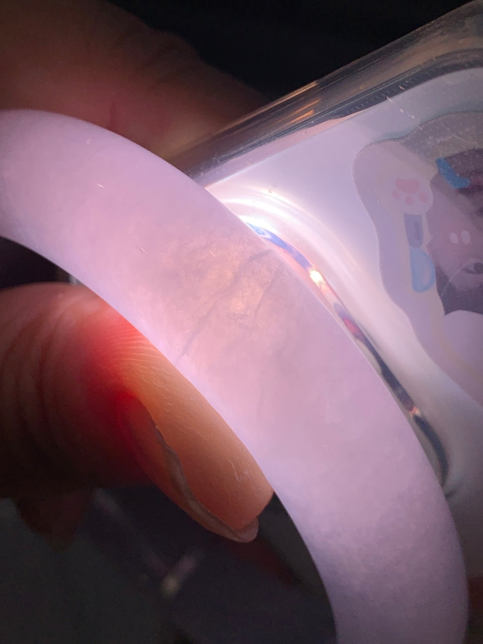 糯冰种紫罗兰平安镯（62.4mm）（yc097111）