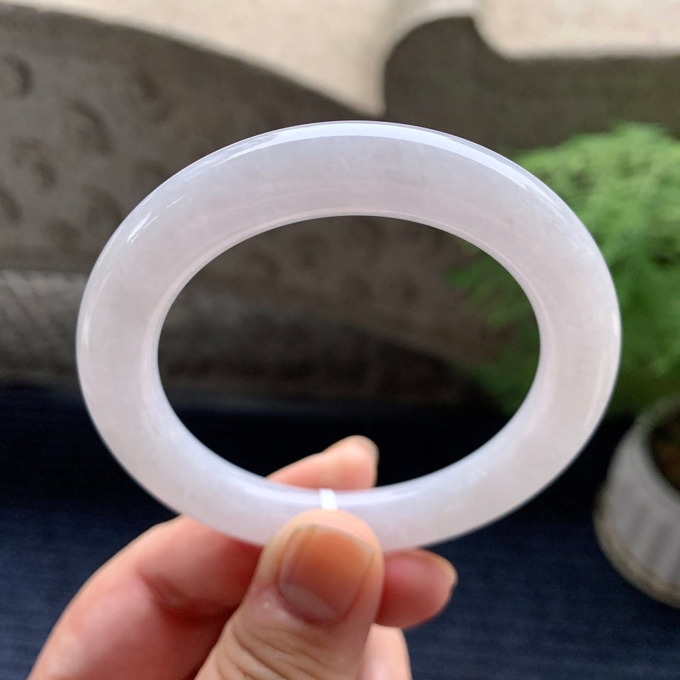 糯种无色圆条手镯（52.5mm）（yc093429）