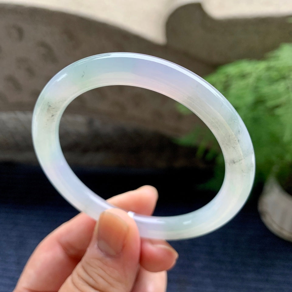 细糯种淡紫罗兰圆条手镯（56.3mm）（yc110759）