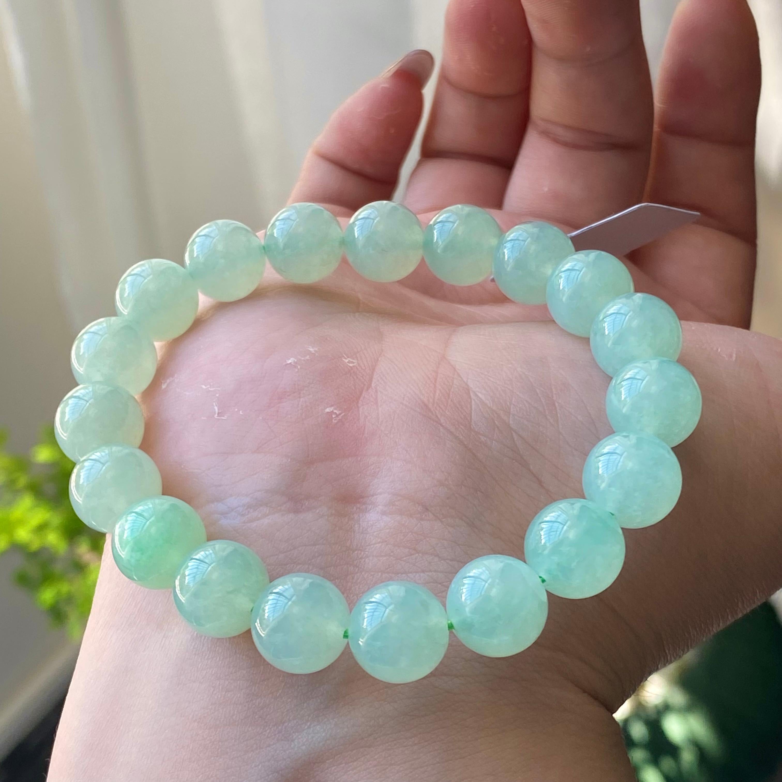 糯冰种晴底单圈手串（19颗）（yc202991）