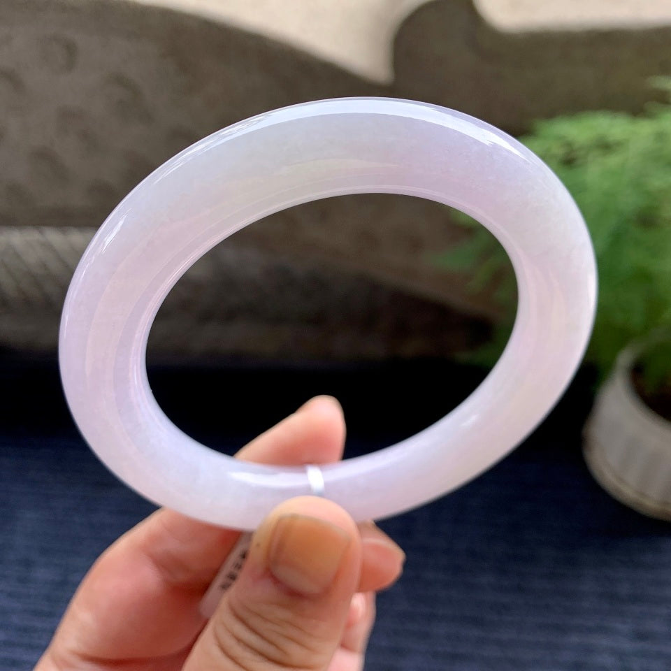 细糯种淡紫罗兰圆条手镯（57.6mm）（yc107656）