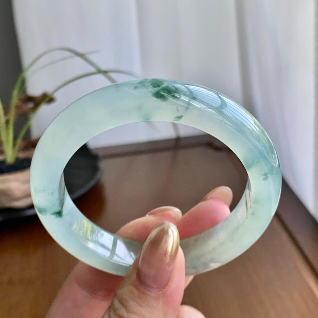 冰种飘花平安镯（54圈）（yc259123）