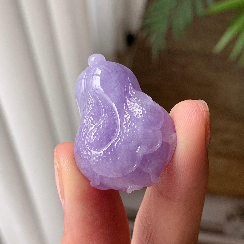 细糯种 紫罗兰白菜吊坠 天然缅甸A货翡翠（yc703367）