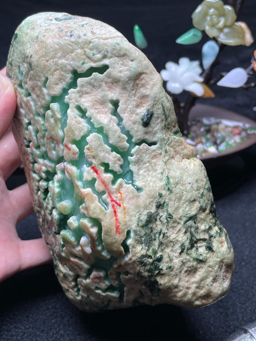 木那开窗果绿手镯料（yc534629）