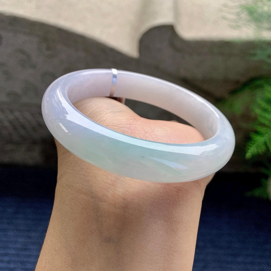 细糯种淡春彩平安镯（56.6mm）（yc280858）