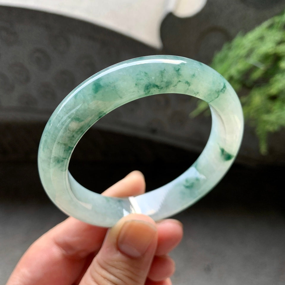 细糯种飘花平安镯（55.7mm）（yc098971）