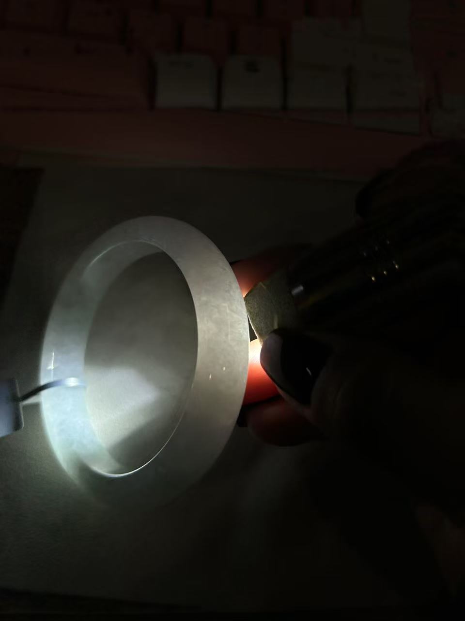 细糯种飘绿平安镯（58mm）（yc093433）