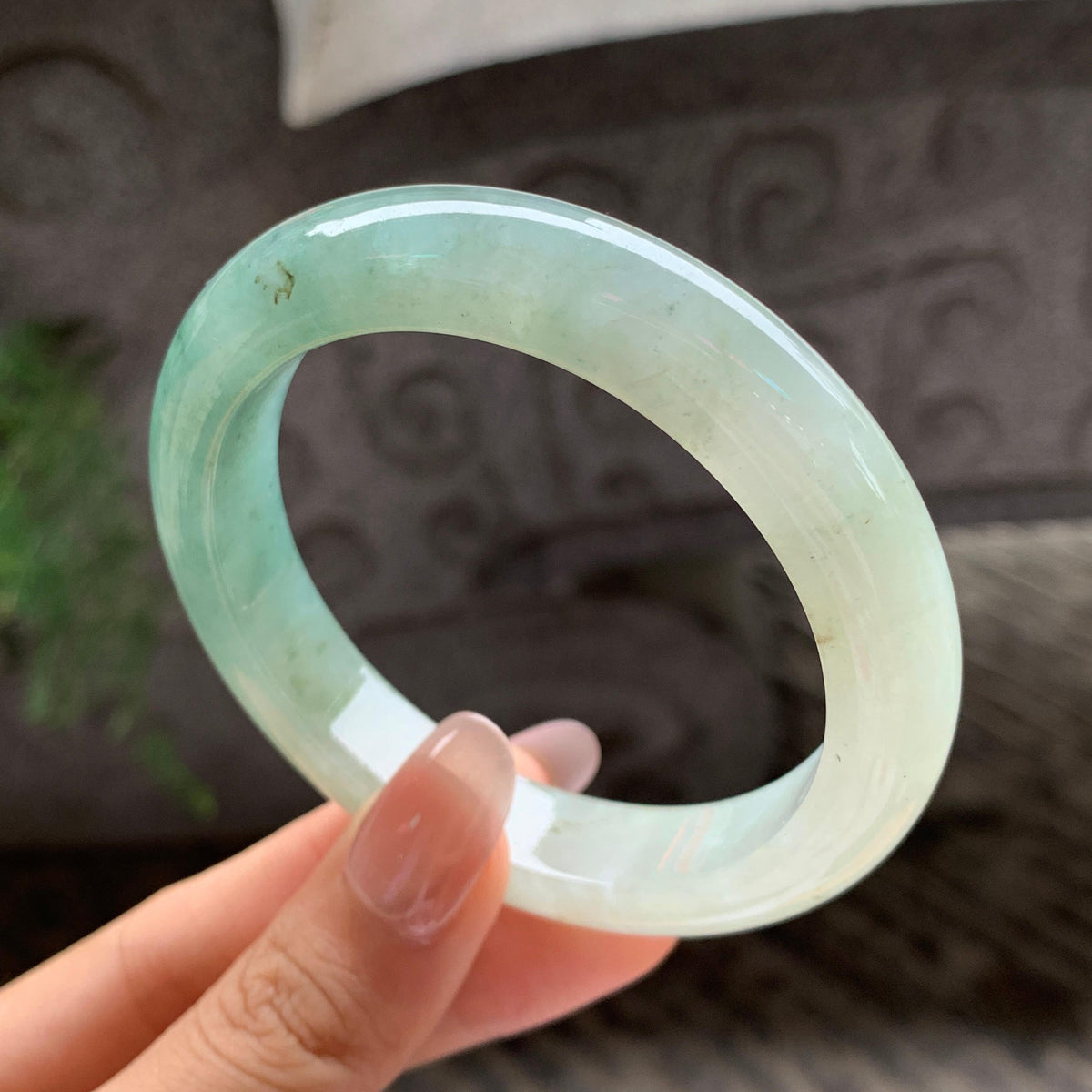 细糯种湖水绿半山水正圈平安扣 55.7圈 天然A货缅甸翡翠（yc693087）