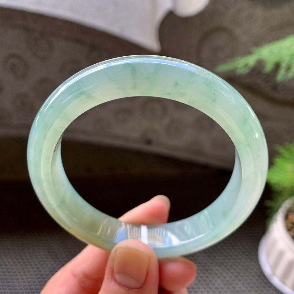 糯冰晴底飘花黄翡平安镯（57.8mm）（TF07093601）