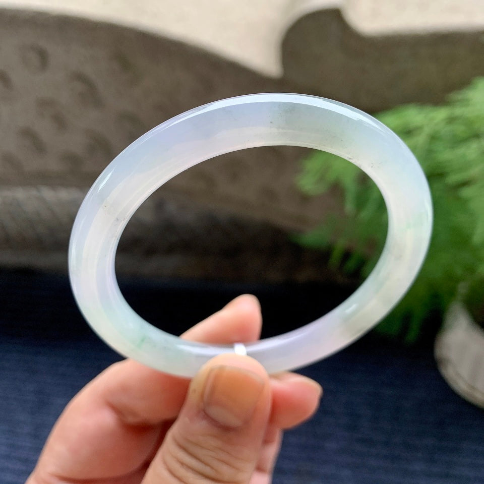 细糯种淡紫罗兰圆条手镯（56.3mm）（yc110759）