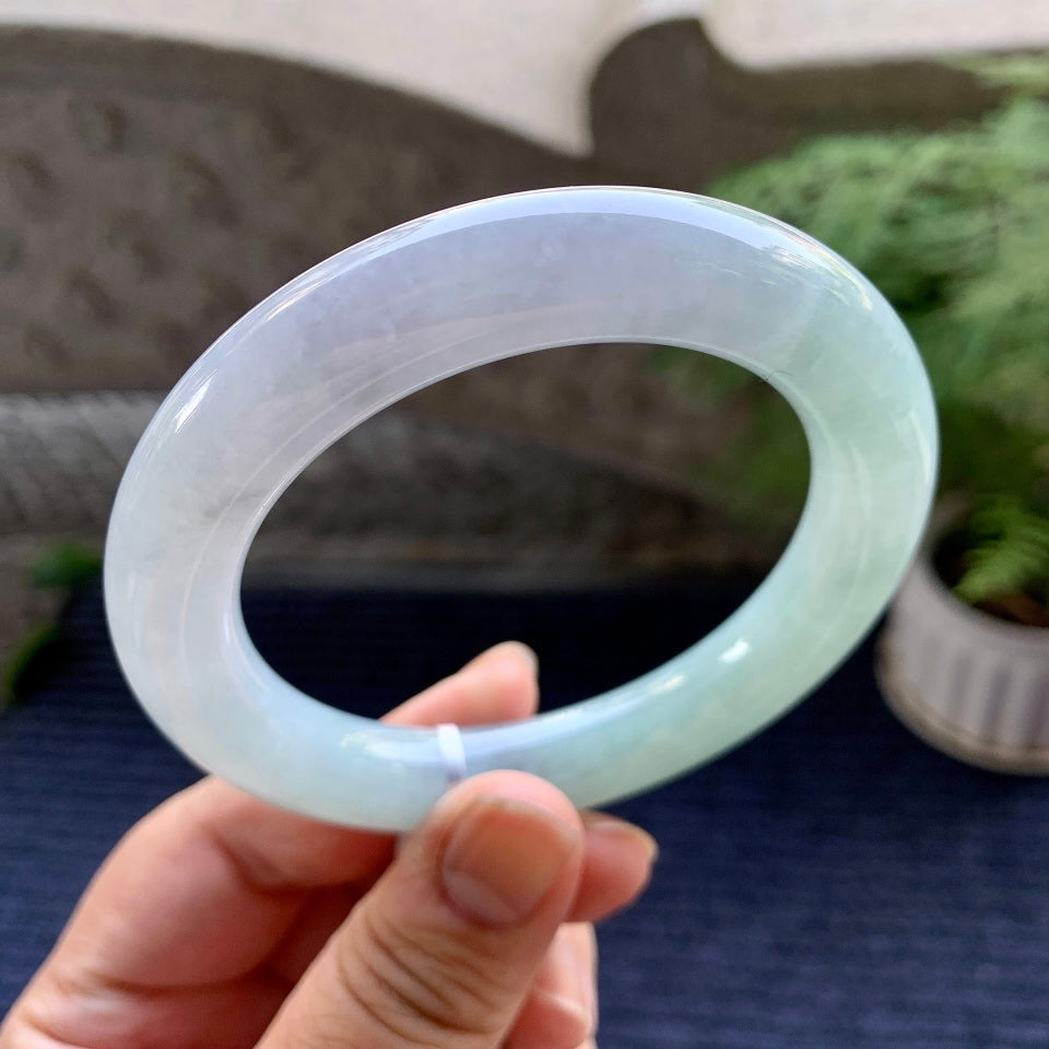 细糯种淡春彩圆条手镯（57.5mm）（yc094198）