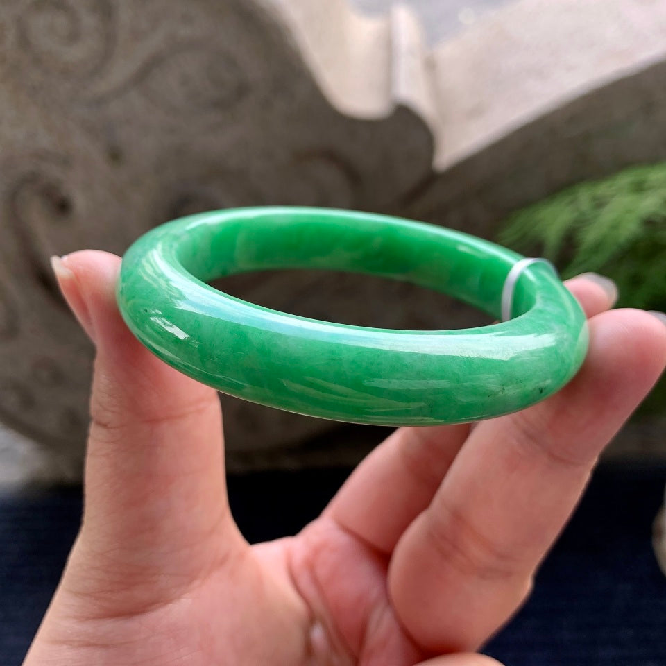 糯种满绿平安镯（55.3mm）（yc089894）