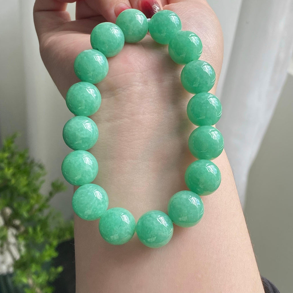 细糯种满绿单圈手串（16颗）（yc213539）