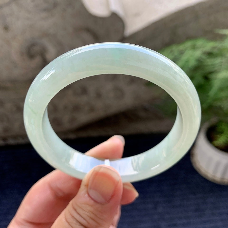 细糯种淡晴底平安镯（55.5mm）（yc090497）