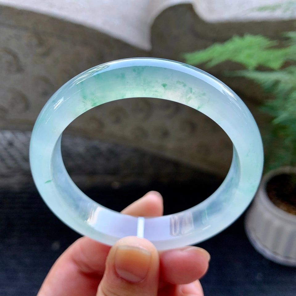 冰种飘花平安镯（56.6mm）（TF06303331）