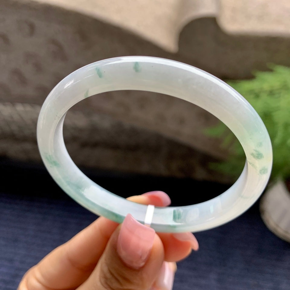 细糯种飘花贵妃手镯（55.5mm）（yc092179）
