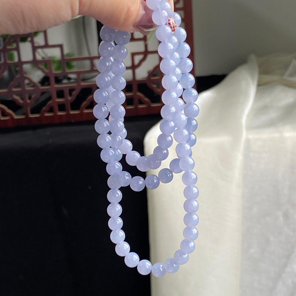 冰种紫罗兰珠链（107颗）（yc196846）