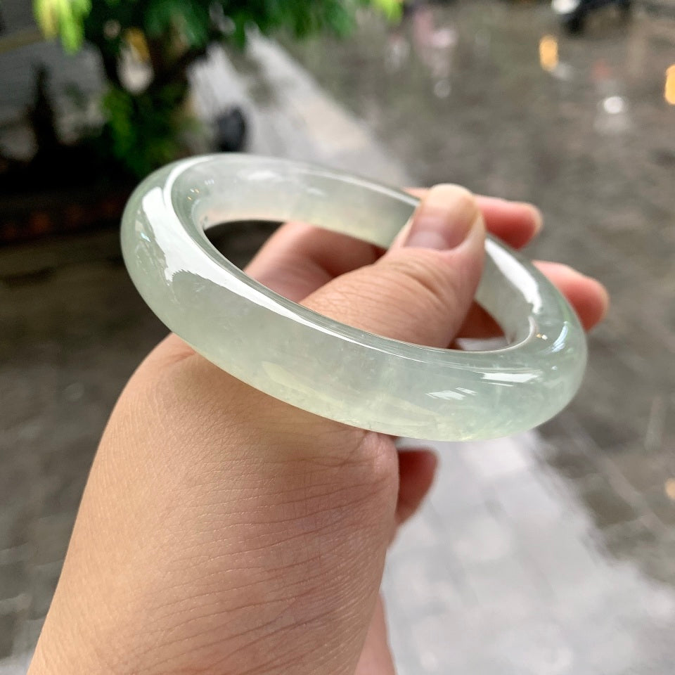 冰种淡晴底圆条手镯（55.6mm）（yc166207）