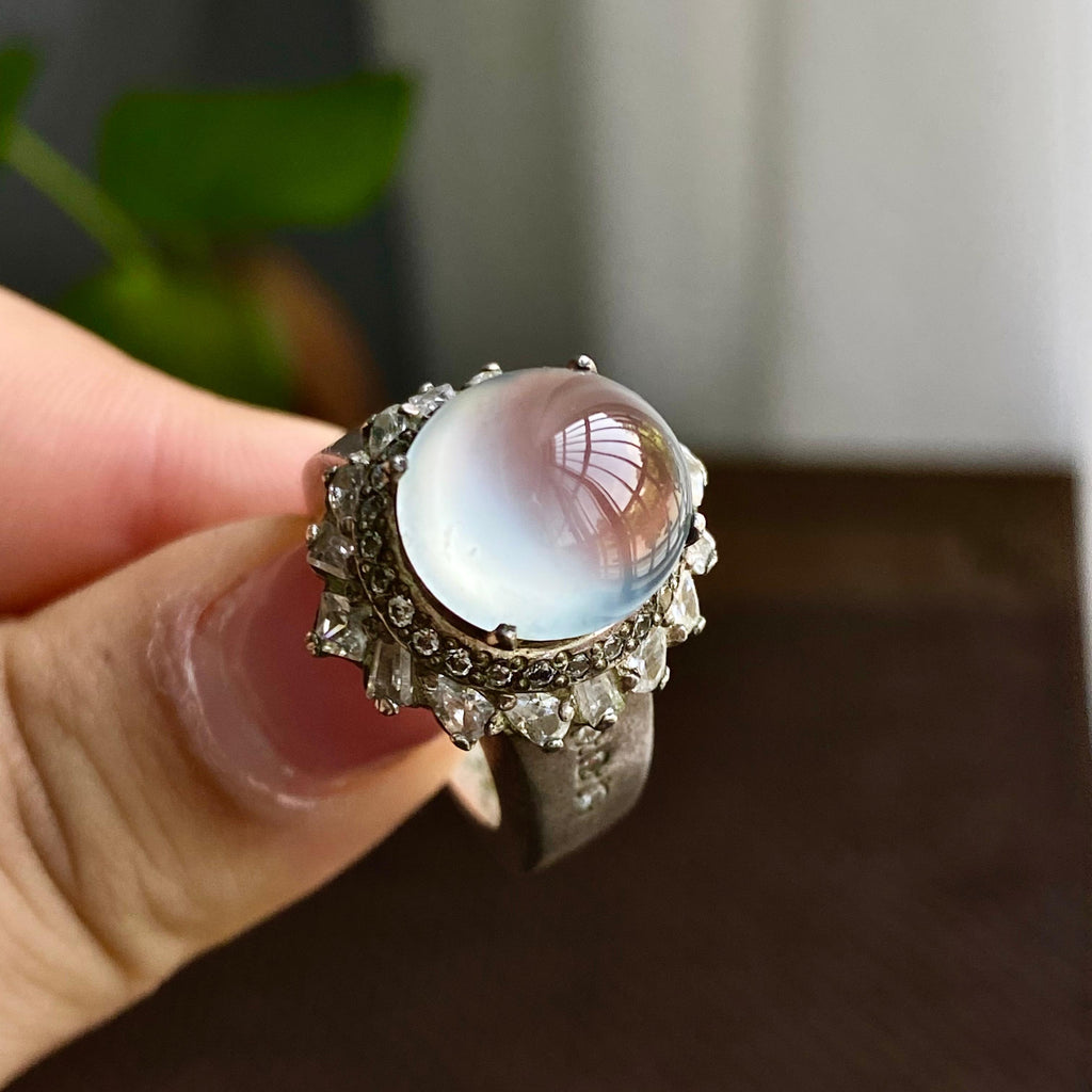 玻璃种白月光裸石蛋面（yc282944）