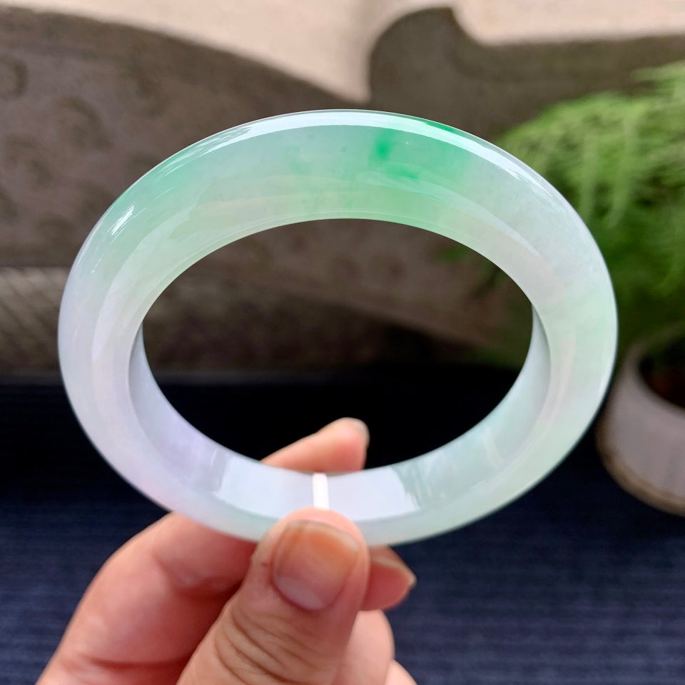 糯冰种飘阳绿平安镯（59mm）（yc089227）