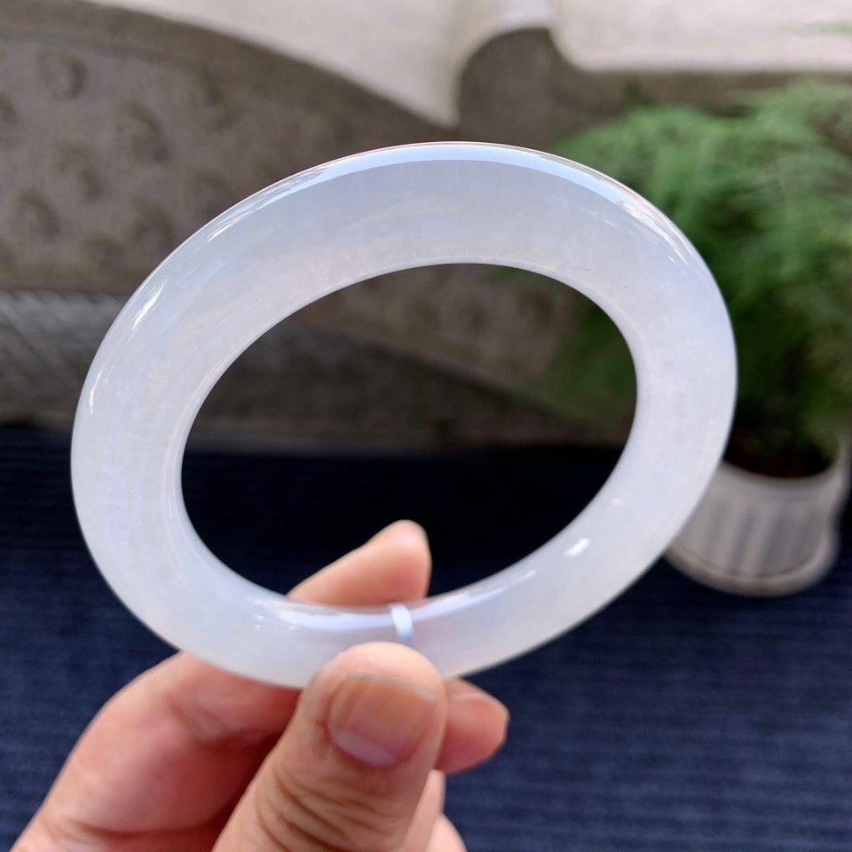 冰种无色圆条手镯（56.4mm）（yc079660）