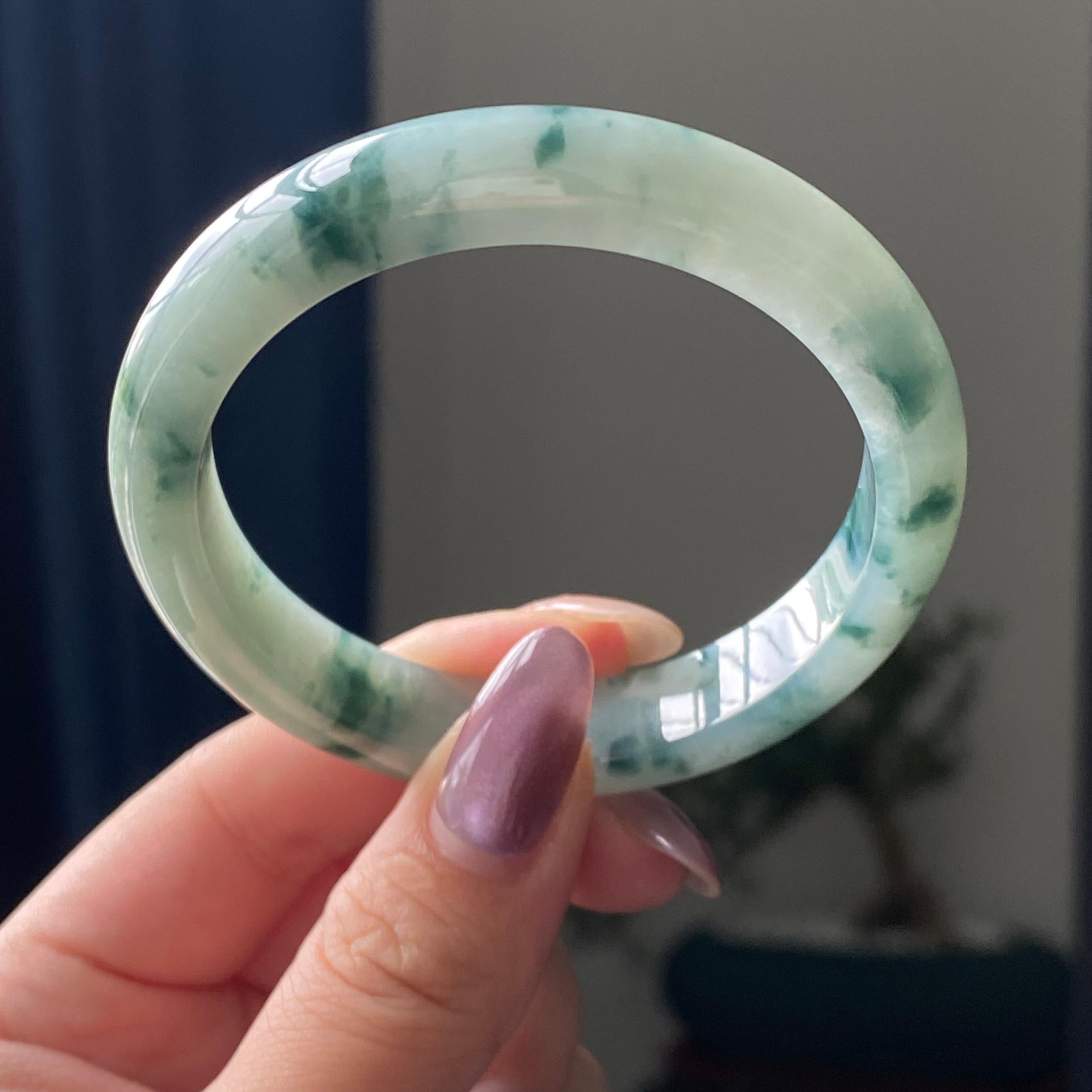 细糯种飘花平安镯手镯（55圈）（yc195216）