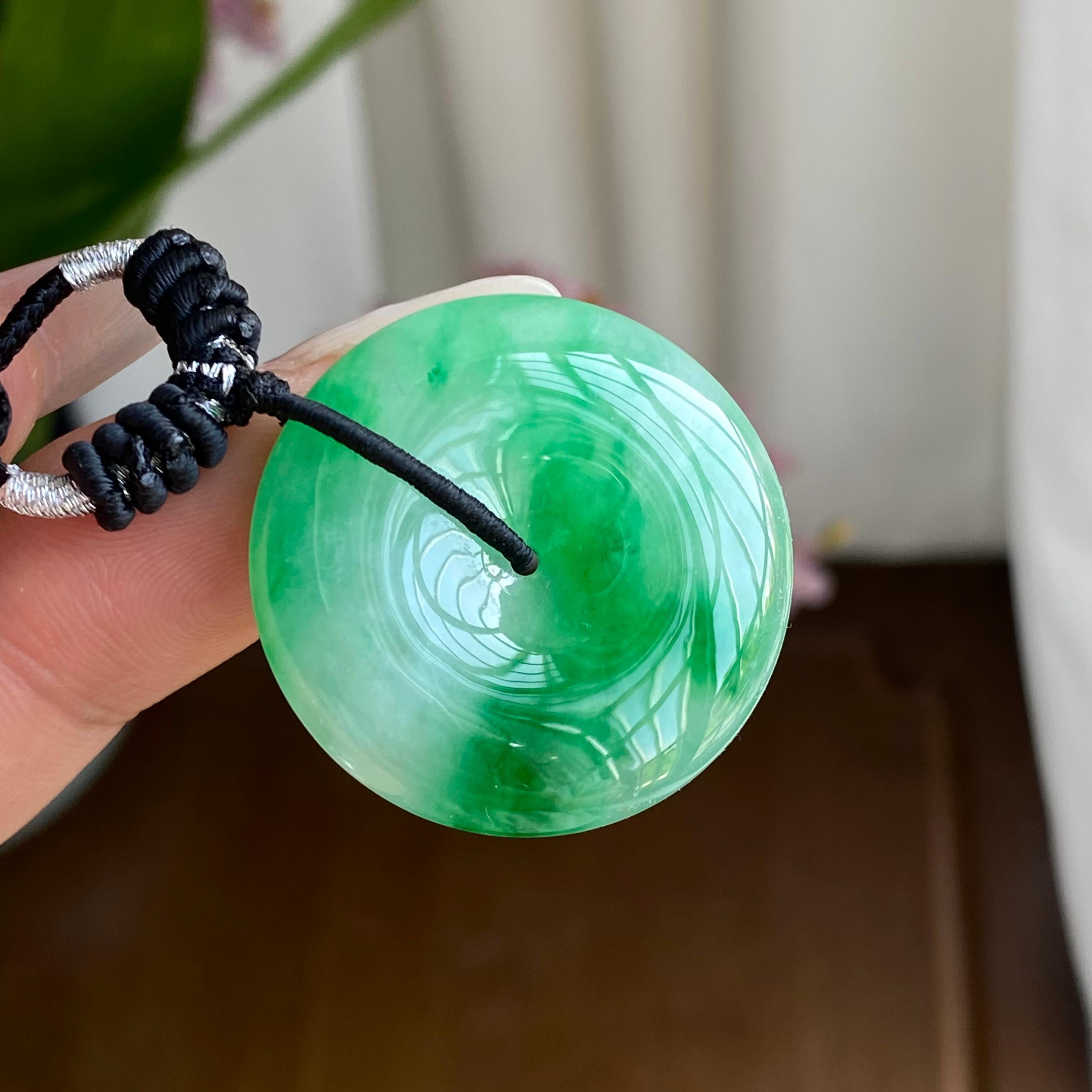 冰种飘花平安扣吊坠（yc299855）