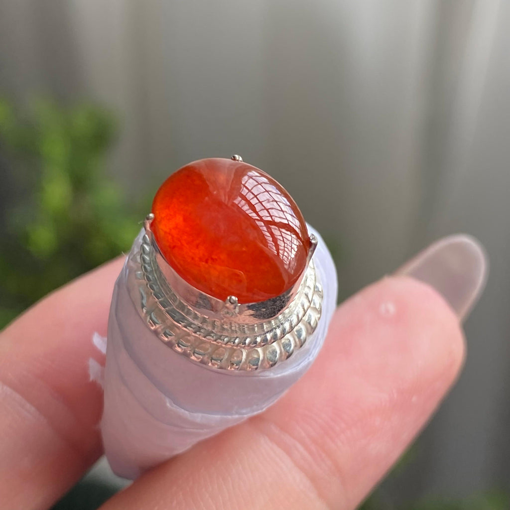 冰种红翡蛋面裸石（yc199667）