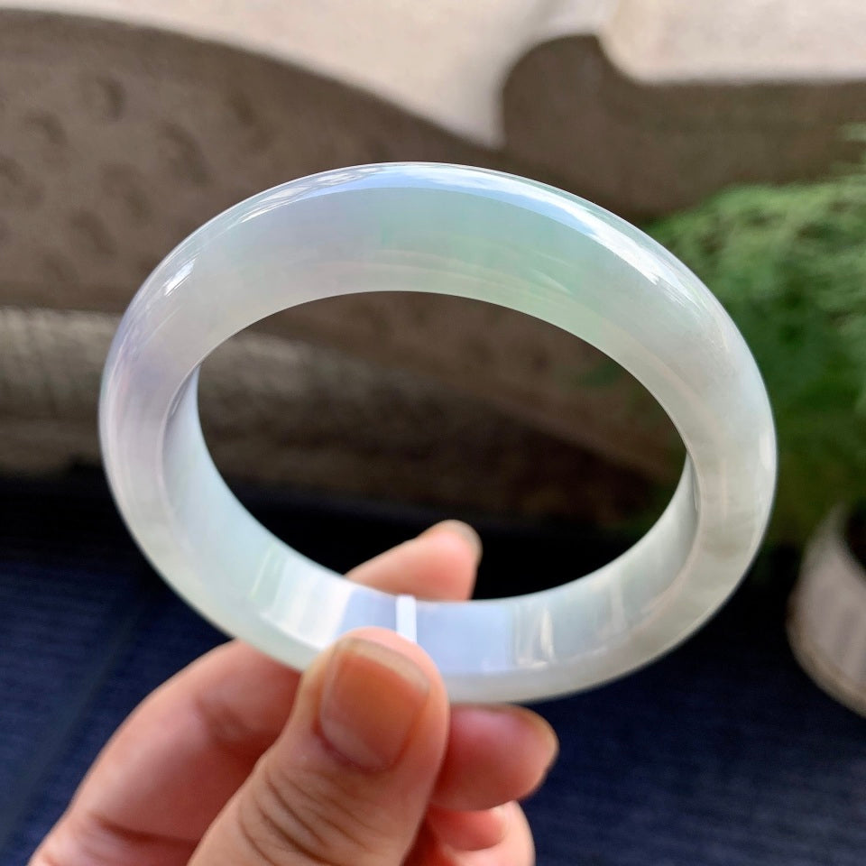 糯冰种春彩平安镯（56.3mm）（yc106859）