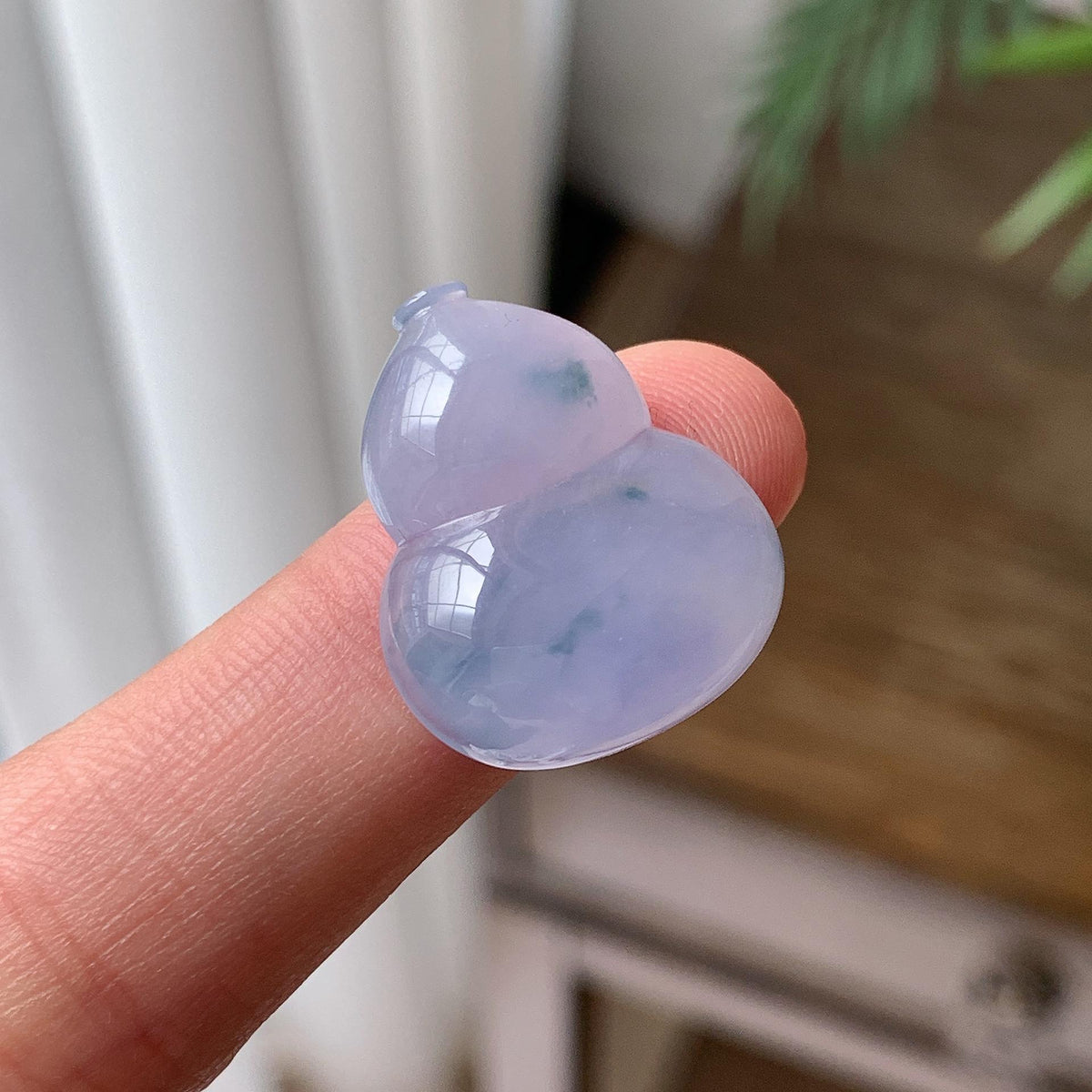 糯冰种 紫底飘花葫芦吊坠 天然缅甸A货翡翠（yc703365）