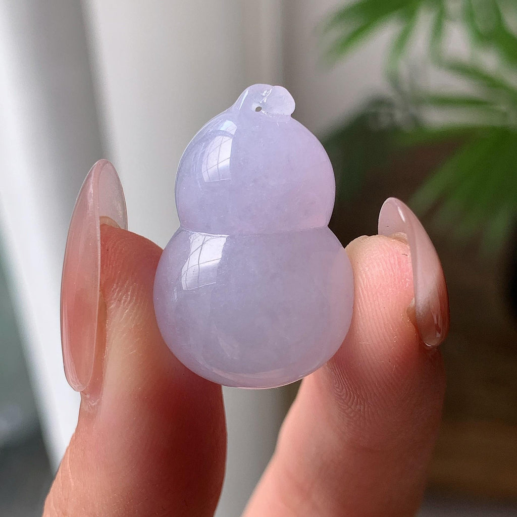糯冰种紫底葫芦吊坠 天然A货缅甸翡翠（yc693118）