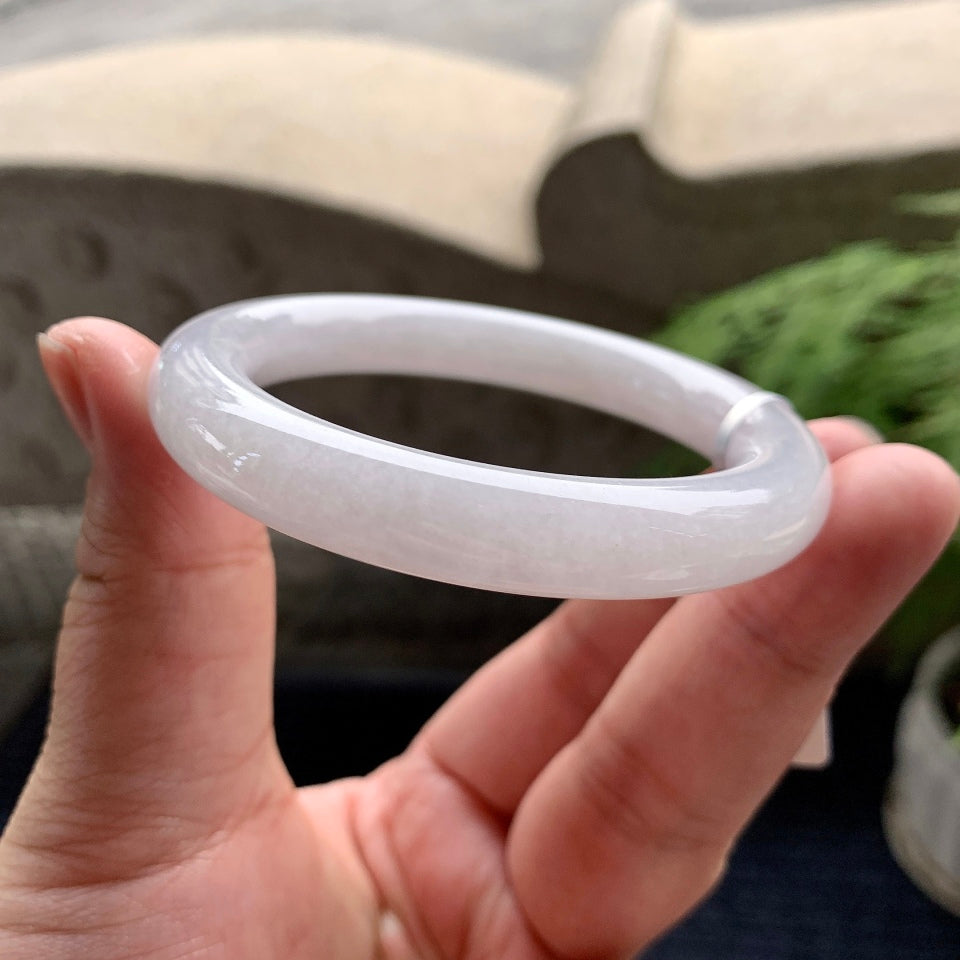 糯种无色圆条手镯（52.5mm）（yc093429）