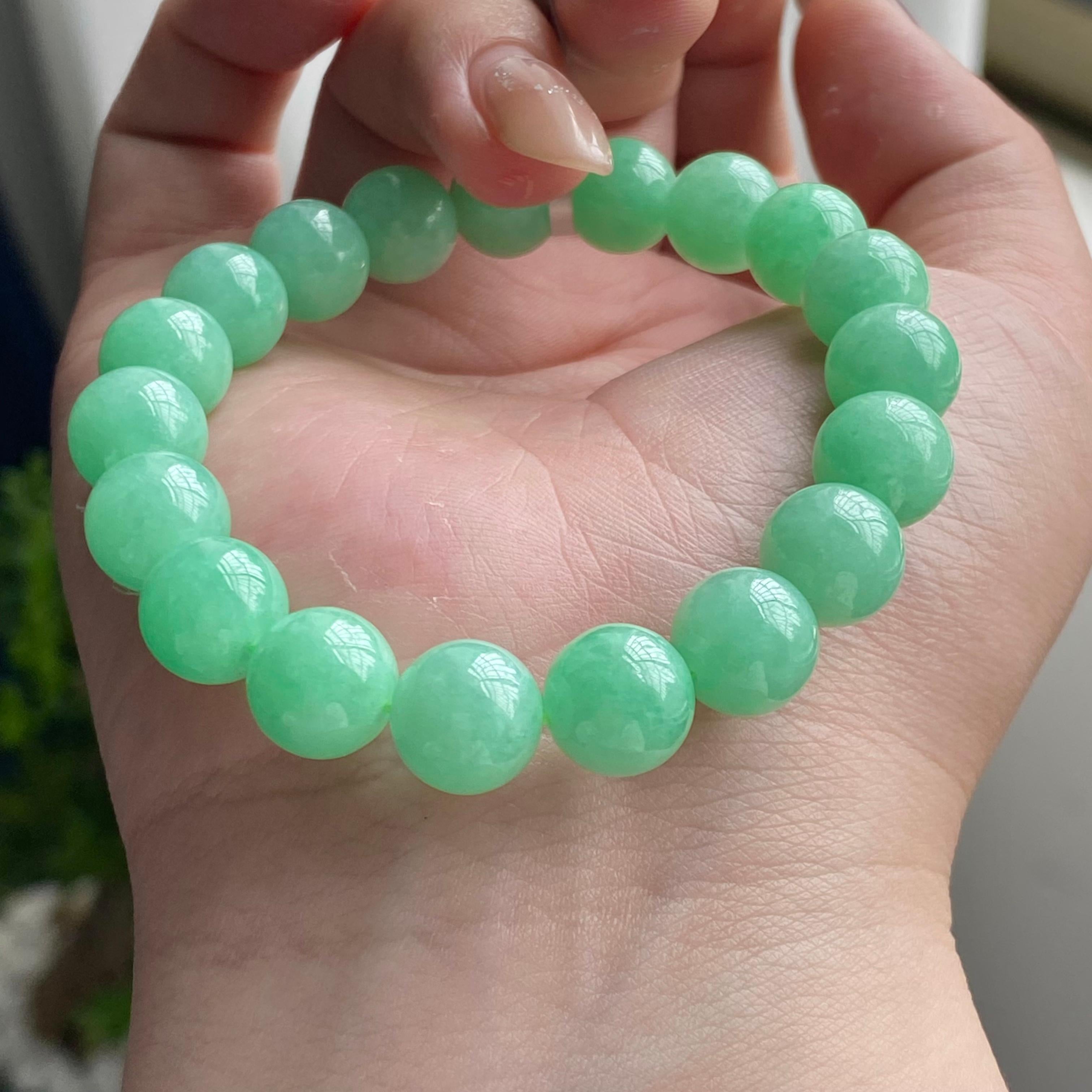 细糯种满绿单圈手串（yc201860）