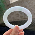 细糯种 飘绿圆条手镯 56.5圈 （yc699547）