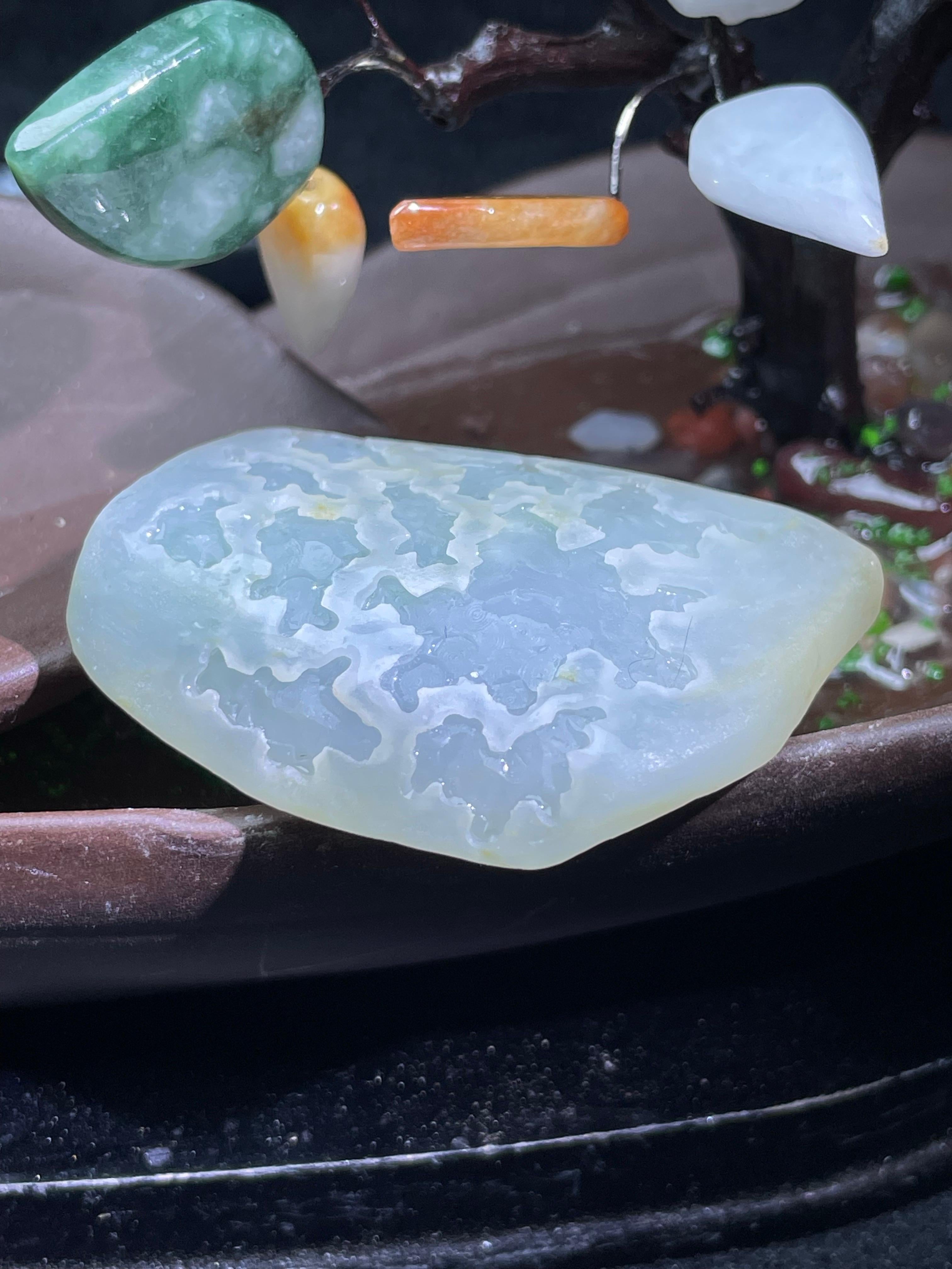 白底飘花小挂件料（yc507752）
