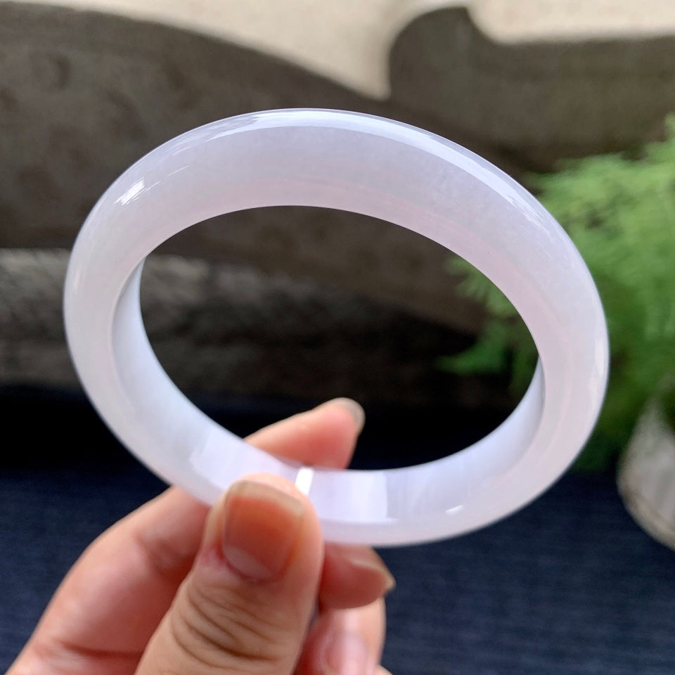 细糯种淡粉底平安镯（59mm）（yc096224）