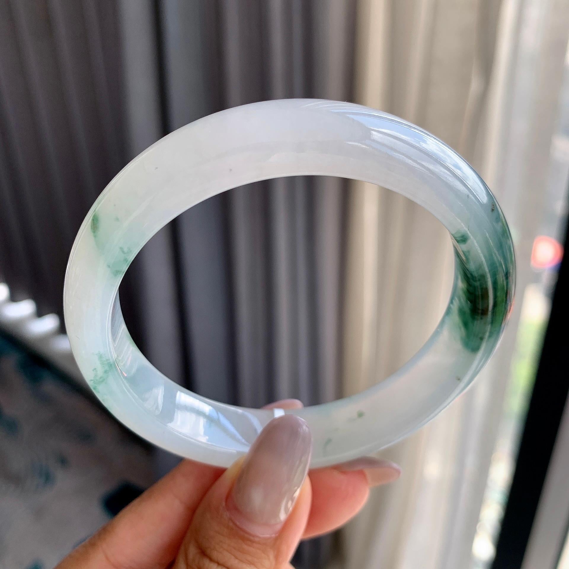 细糯种飘花平安镯（60.6mm）（yc175802）