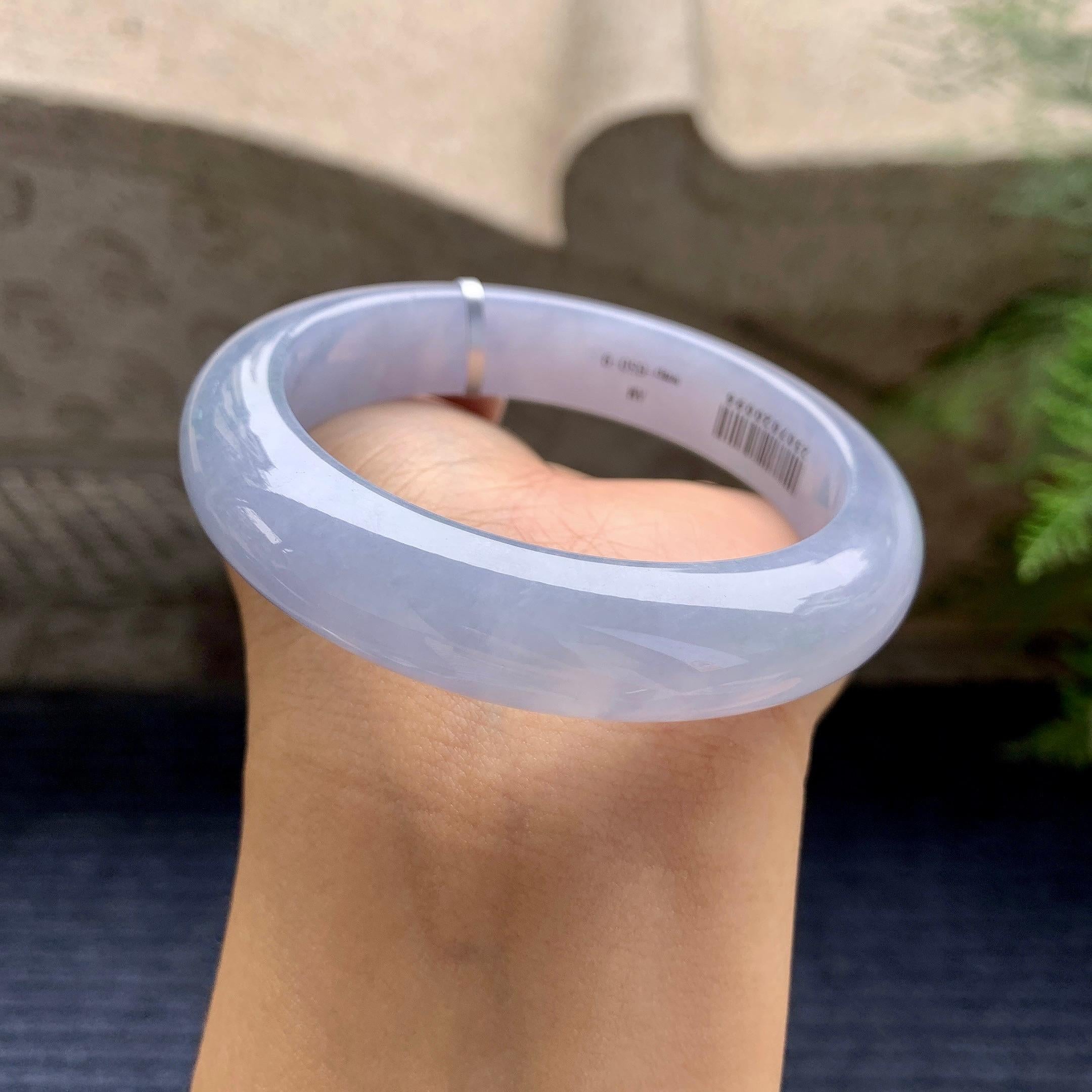 糯冰种紫罗兰平安镯（54.5mm）（yc280877）