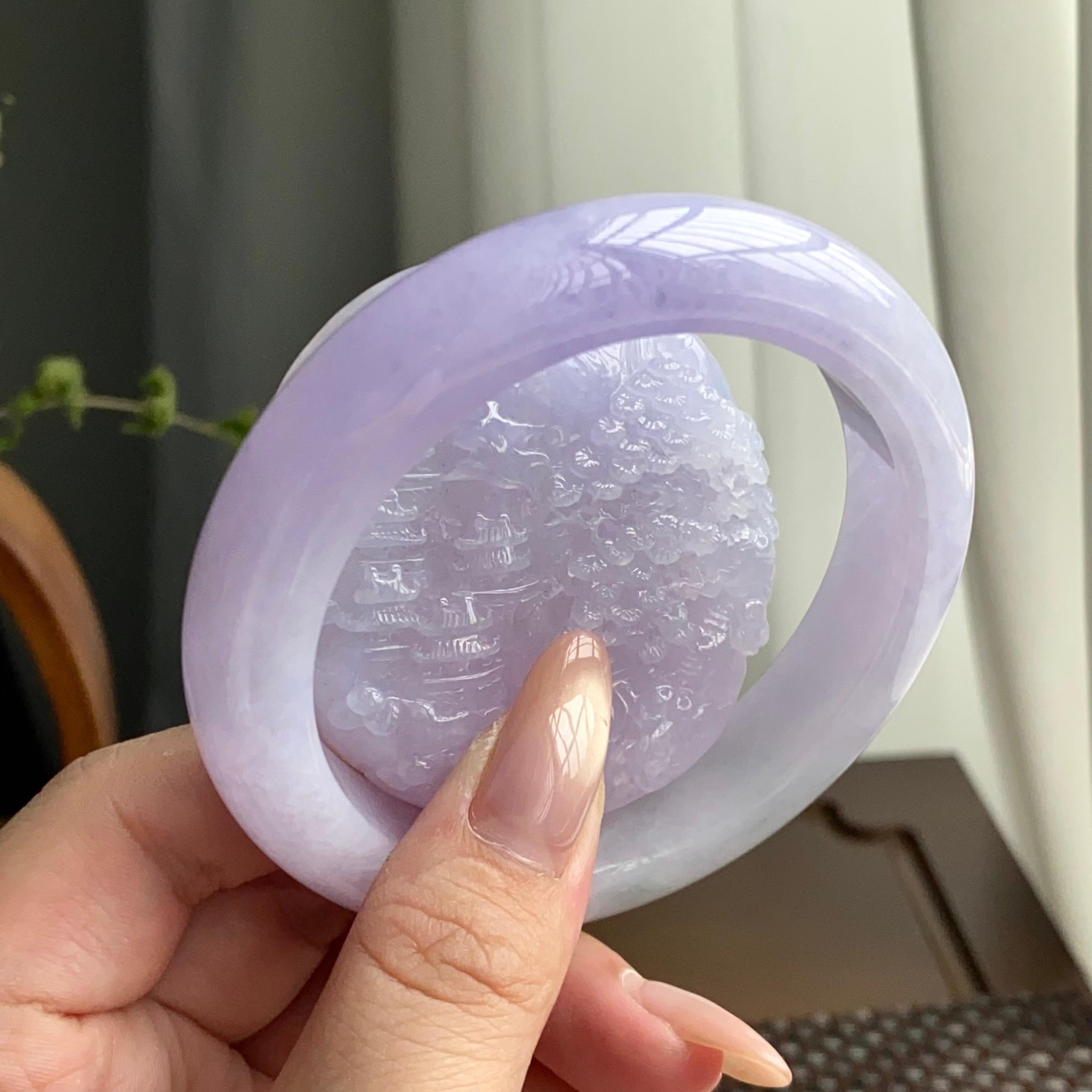 细糯种春彩平安镯山水牌套装（57圈）（yc247641）