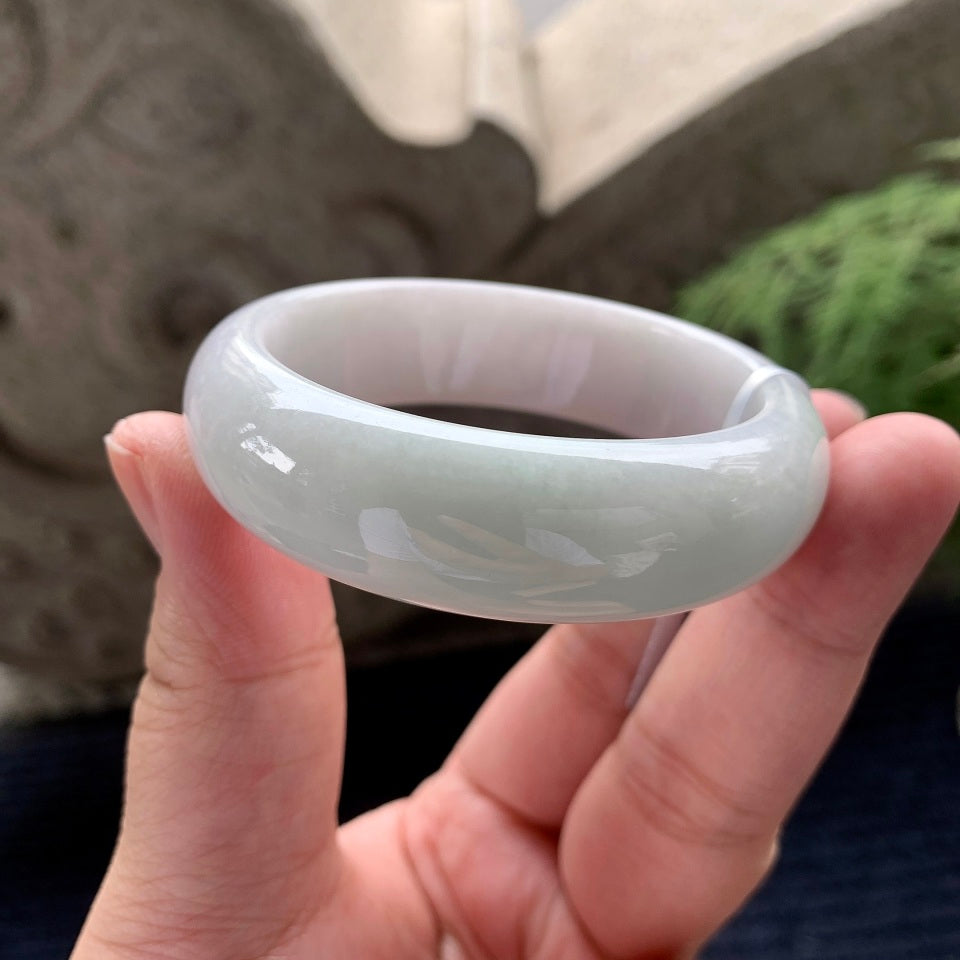糯种无色宽版轮胎手镯（51.5mm）（yc090925）