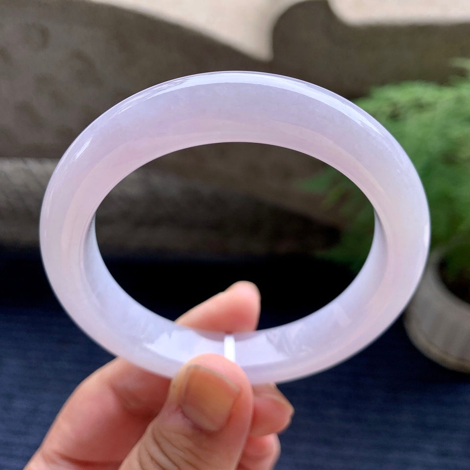 细糯种淡紫罗兰平安镯（56.6mm）（yc107678）