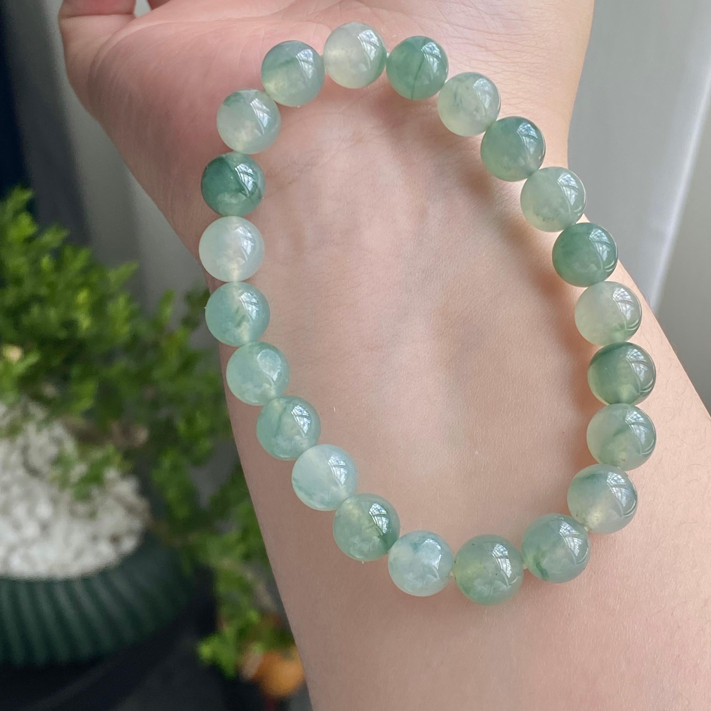 冰种飘花单圈手串（22颗）（yc213868）