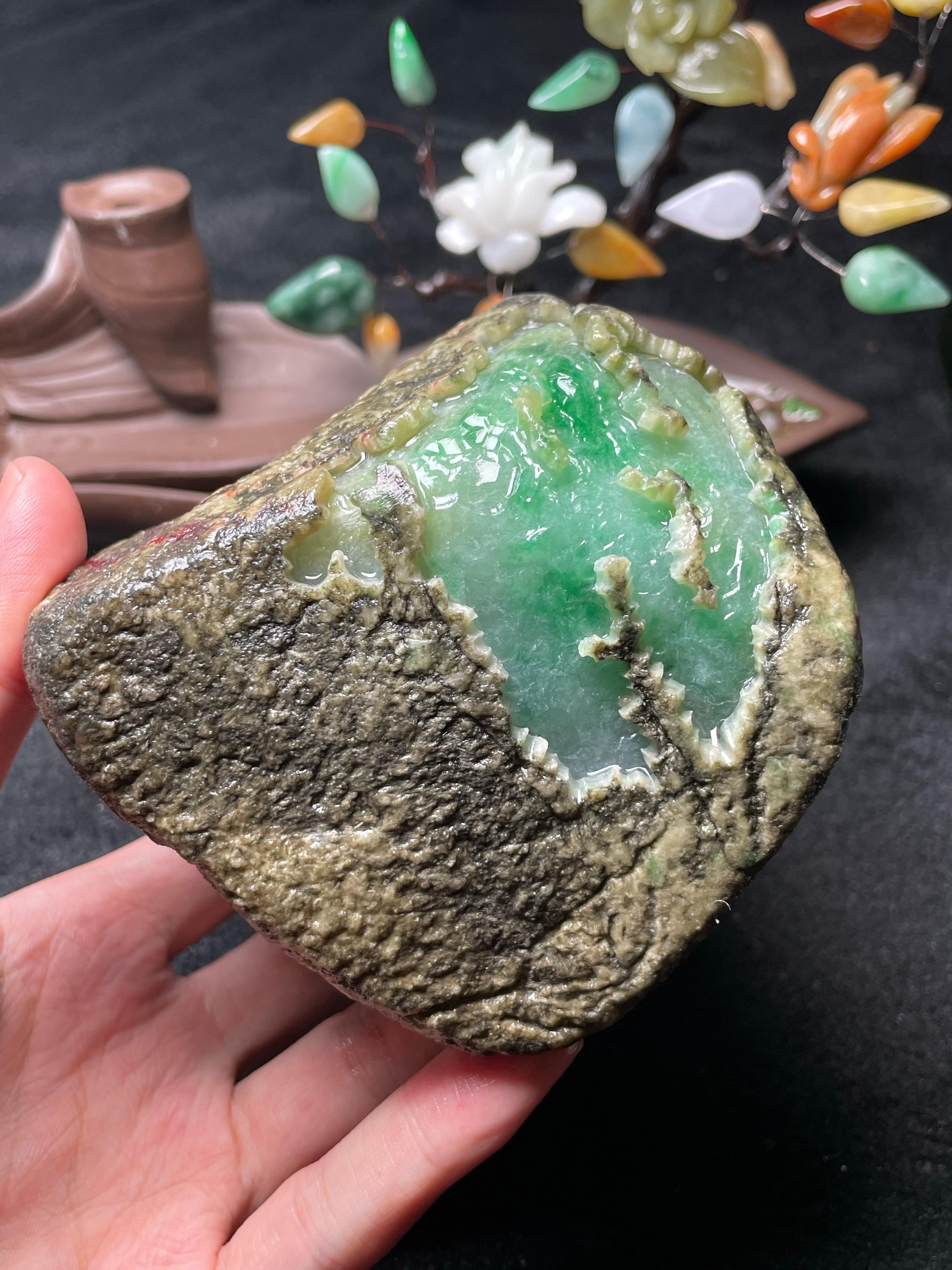 莫西沙冰飘色开窗手镯料（yc501430）