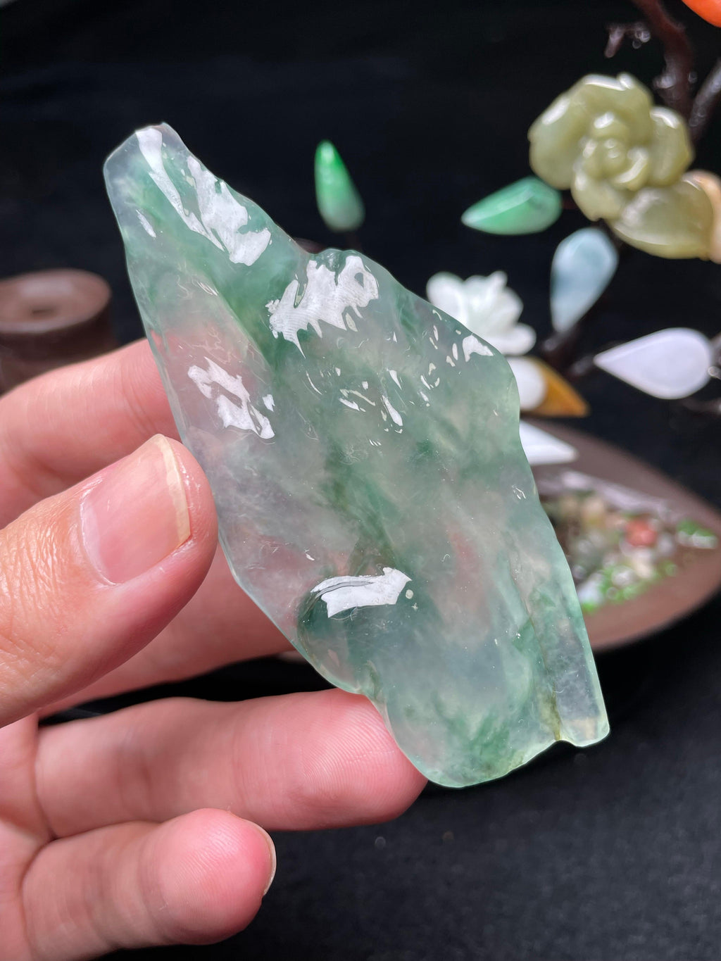 高冰飘花随形片料（yc508399）