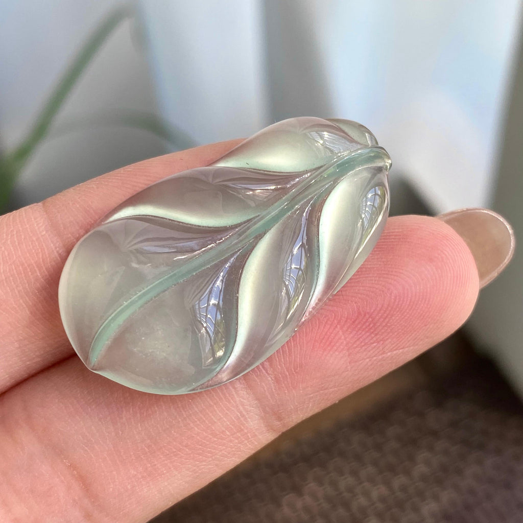 高冰种晴底玉叶吊坠（yc266156）